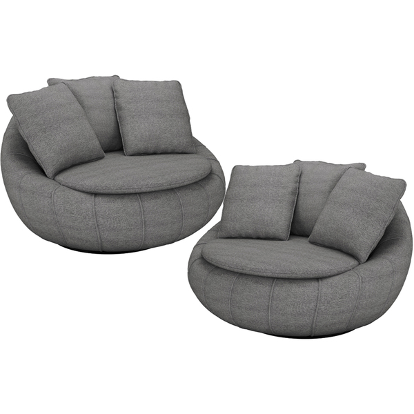 Kit 02 Poltronas Para Sala De Estar Decorativa Giratória Kira