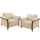 Kit 02 Poltronas Para Sala De Estar Decorativas Base Fixa Ste