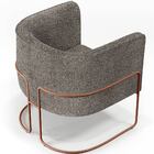 Kit 02 Poltronas Para Sala De Estar Fixa Base Aço New Cobre B