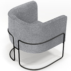 Kit 02 Poltronas Para Sala De Estar Fixa Base Aço Preto Betin