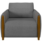 Kit 02 Poltronas Para Sala De Estar Pés De Madeira Base Fixa