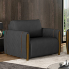 Kit 02 Poltronas Para Sala De Estar Pés De Madeira Fixa Flora