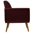 Kit 02 Poltronas Para Sala De Tv Cristal Pés Madeira Suede Ma