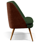 Kit 02 Poltronas Pérsia Pés Palito D02 Linho Verde Musgo C-11