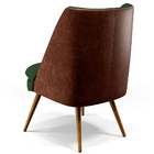 Kit 02 Poltronas Pérsia Pés Palito D02 Linho Verde Musgo C-11