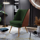 Kit 02 Poltronas Pérsia Pés Palito D02 Linho Verde Musgo C-11