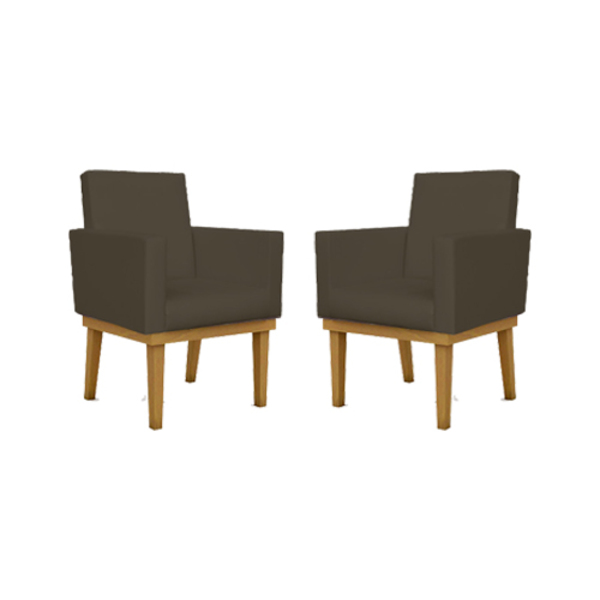 Kit 02 Poltronas Reforçadas - Escritório Recepção Sala Courin