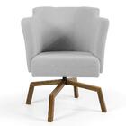 Kit 02 Poltronas Sabrina Base Ka Giratória Castanho C-315 Lin