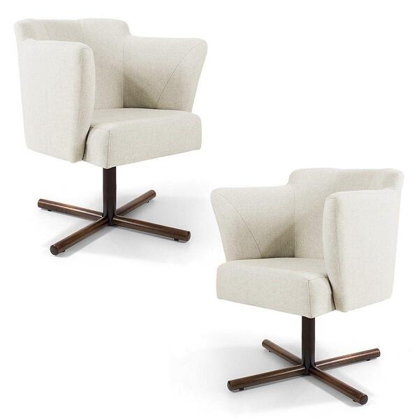 Kit 02 Poltronas Sabrina C-107 Linho Bege