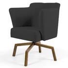 Kit 02 Poltronas Sabrina Castanho C-465 Linho Chumbo