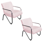 Kit 02 Poltronas Sara Pés Cromados Corano - Doce Sonho Móveis