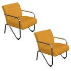 Kit 02 Poltronas Sara Pés Cromados Suede - Amarena Móveis - M