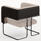 Kit 02 Poltronas Scarlett D02 Base Aço Preto Corano Preto C-0