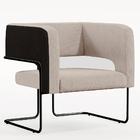 Kit 02 Poltronas Scarlett D02 Base Aço Preto Corano Preto C-0