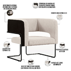 Kit 02 Poltronas Scarlett D02 Base Aço Preto Corano Preto C-0