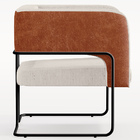 Kit 02 Poltronas Scarlett D02 Base Aço Preto Couríssimo Camel