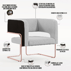 Kit 02 Poltronas Scarlett D02 Base De Aço New Cobre Corano Pr