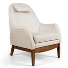 Kit 02 Poltronas Selena Base Madeira Linho Bege