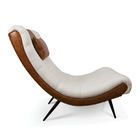 Kit 02 Poltronas Sher Corano Nozes Com Linho Bege A19 Pés Pal