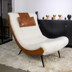 Kit 02 Poltronas Sher Corano Nozes Com Linho Bege A19 Pés Pal