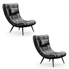 Kit 02 Poltronas Sher Corano Pés Palito De Ferro D03 - D'ross