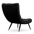 Kit 02 Poltronas Sher Facto Preto Dunas Pés Palito De Ferro -