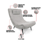 Kit 02 Poltronas Sher Suede Pés Palito De Ferro D03 - D'rossi