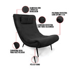 Kit 02 Poltronas Sher Suede Pés Palito De Ferro D03 - D'rossi