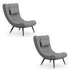 Kit 02 Poltronas Sher Veludo Luxo Pés Palito De Ferro - D'ros