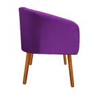 Kit 02 Poltronas Stella Acetinado Roxo Pés Palito Castanho D'
