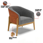 Kit 02 Poltronas Stella Corano Nozes Com Linho Grafite A26 Ba