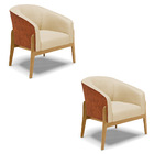 Kit 02 Poltronas Stella Corano Nozes Com Veludo Luxo Off Whit