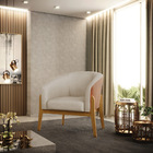 Kit 02 Poltronas Stella Corano Nozes Com Veludo Luxo Prata A1