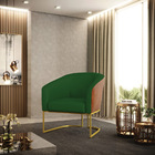 Kit 02 Poltronas Stella Corano Nozes Com Veludo Luxo Verde A1