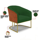 Kit 02 Poltronas Stella Corano Nozes Com Veludo Luxo Verde A1