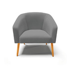 Kit 02 Poltronas Stella Corano Preto Com Linho Grafite A26 Pé