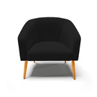 Kit 02 Poltronas Stella Corano Preto Com Linho Preto A79 Pés