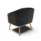 Kit 02 Poltronas Stella Corano Preto Com Linho Preto A79 Pés