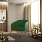 Kit 02 Poltronas Stella Corano Preto Com Veludo Luxo Verde A1