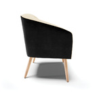 Kit 02 Poltronas Stella Corano Preto Com Veludo Off White Lux