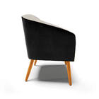 Kit 02 Poltronas Stella Corano Preto Com Veludo Prata Luxo A1