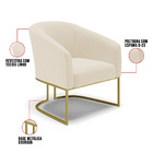 Kit 02 Poltronas Stella Linho Palha A32 Base Industrial Doura