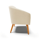 Kit 02 Poltronas Stella Linho Palha A32 Pés Palito Castanho -