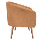 Kit 02 Poltronas Stella Suede Caramelo Sisal Pés Palito Natur