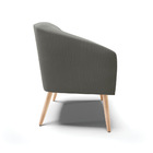 Kit 02 Poltronas Stella Suede Grafite Pés Palito Natural - D'