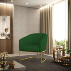 Kit 02 Poltronas Stella Veludo Luxo Base Metálica Industrial