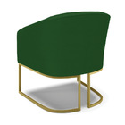 Kit 02 Poltronas Stella Veludo Luxo Base Metálica Industrial