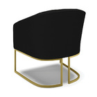 Kit 02 Poltronas Stella Veludo Luxo Base Metálica Industrial