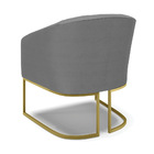 Kit 02 Poltronas Stella Veludo Luxo Base Metálica Industrial