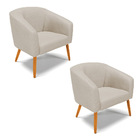 Kit 02 Poltronas Stella Veludo Luxo Pés Palito Castanho - D'r